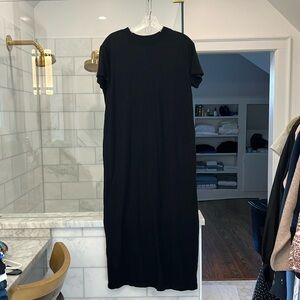 Velvet black T-shirt dress, size s